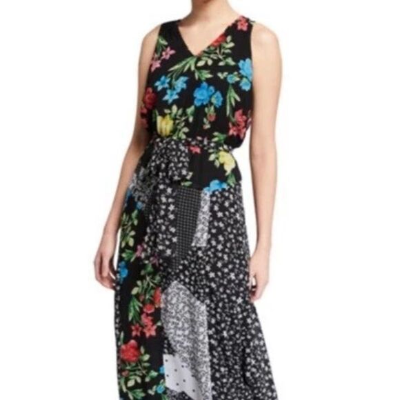 NWT Calvin Klein Floral Patchwork Maxi Dress(size medium) - Picture 2 of 8